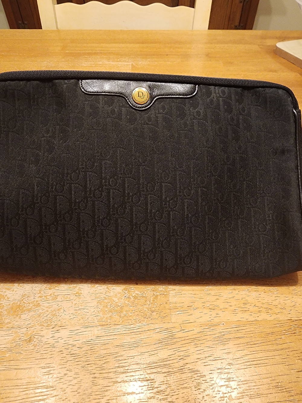 vintage Christian Dior Trotter/Oblique monogram canvas clutch or cosmetic pouch